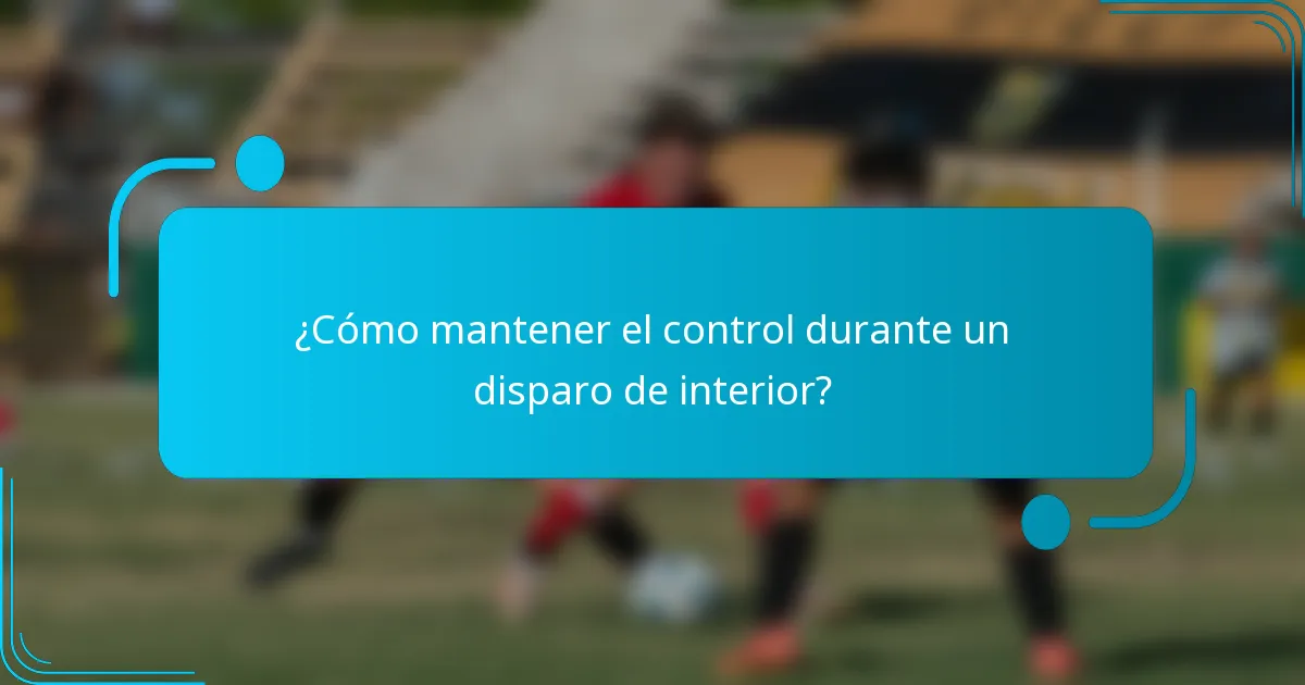 ¿Cómo mantener el control durante un disparo de interior?