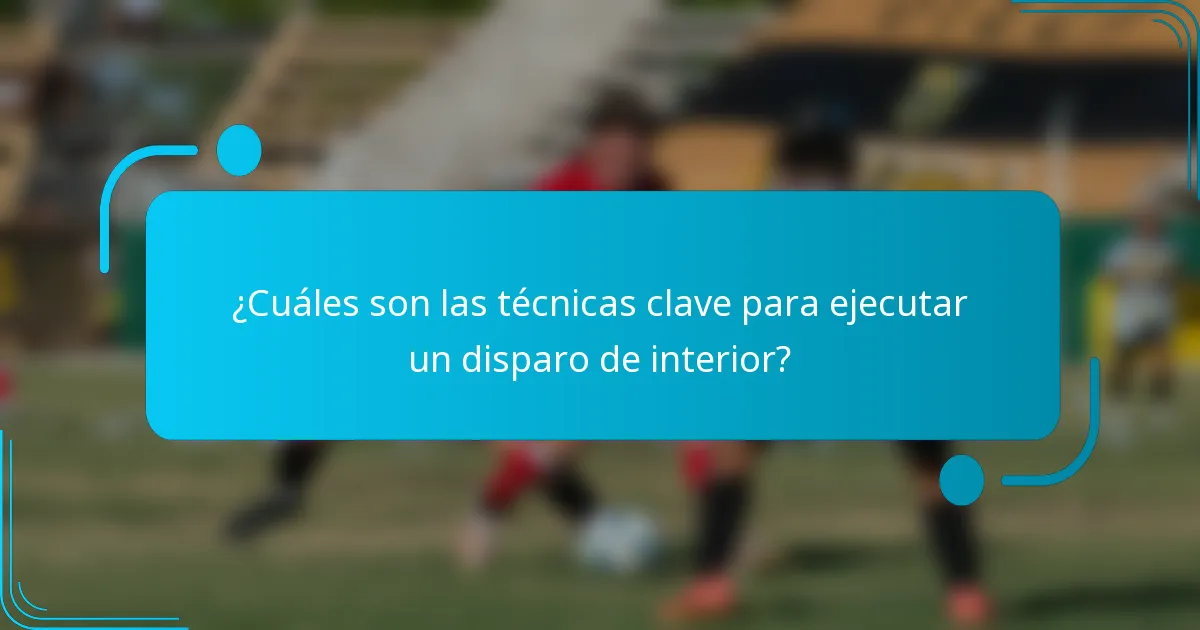 ¿Cuáles son las técnicas clave para ejecutar un disparo de interior?